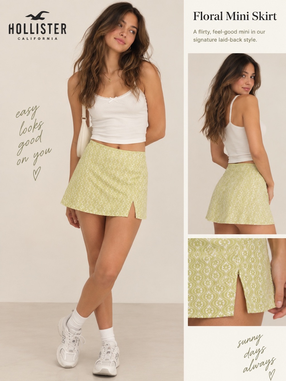 NWOT Hollister Floral Mini Skirt